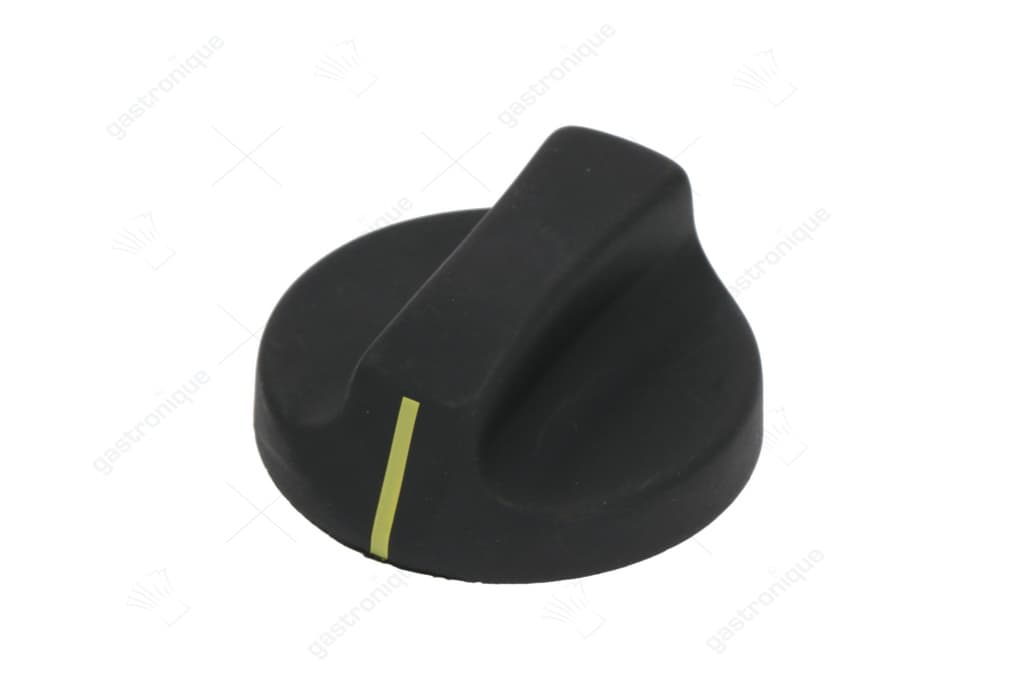 knop schakelaar nulstreep ø 50mm as ø 6x4,6mm afvlakking boven zwart