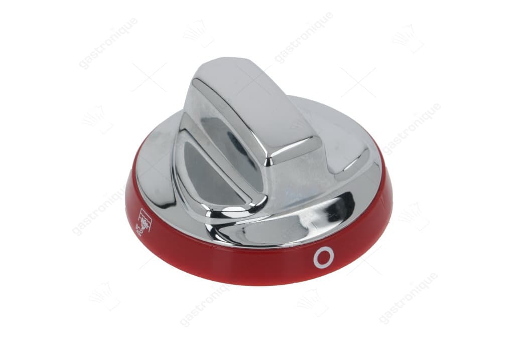 zilveren knop-rood ø 72 mm