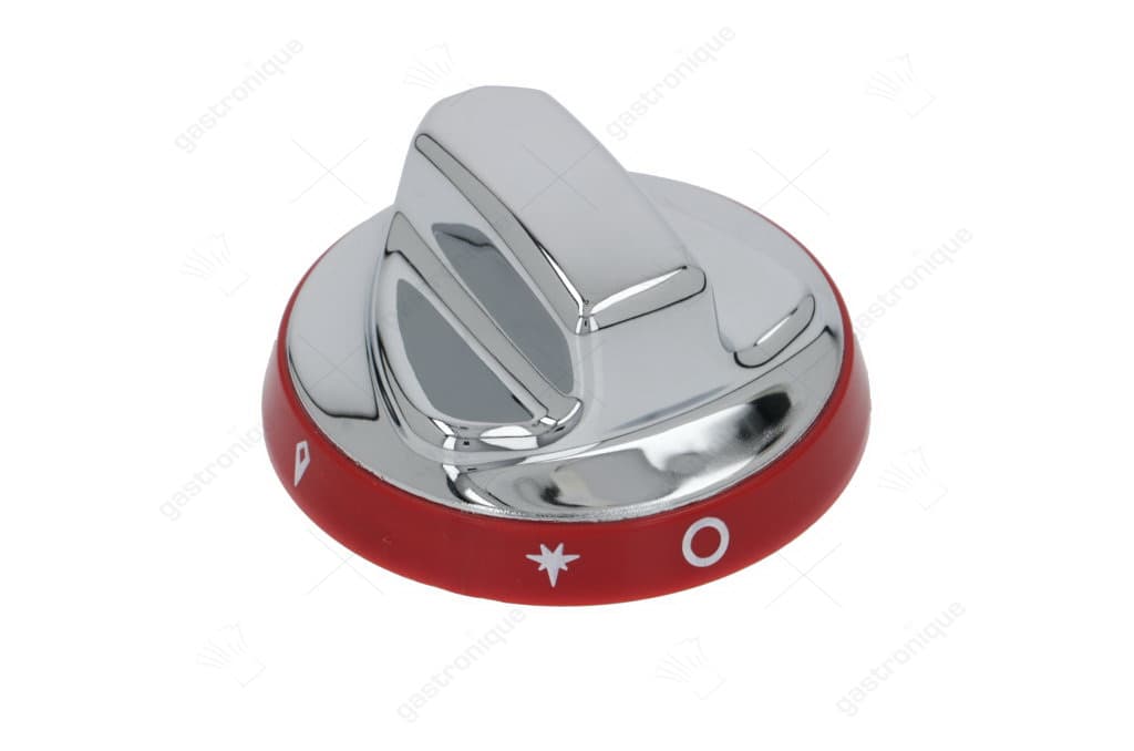 zilveren knop-rood ø 72 mm