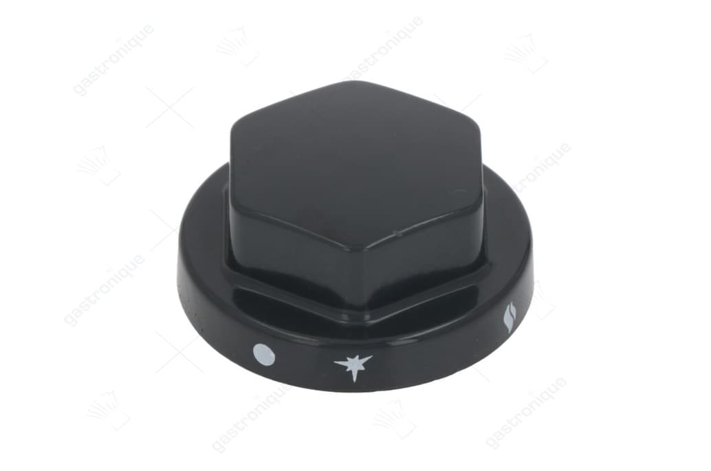 zwarte knop ø 70 mm bedrukt