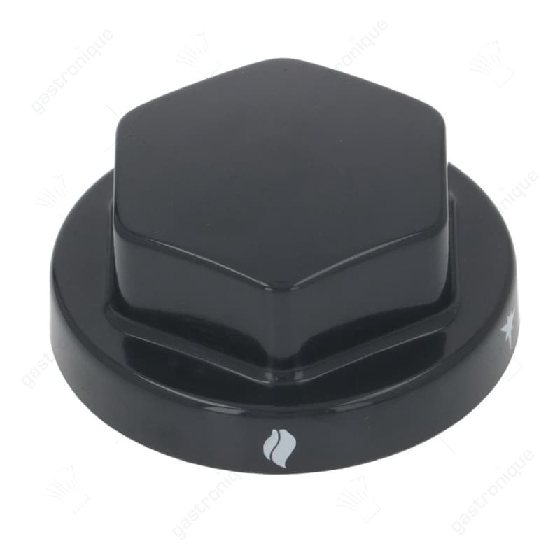 zwarte knop ø 70 mm bedrukt
