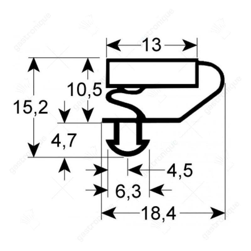 koeldeurrubber profiel 9703 B 526mm L 1126mm steekmaat