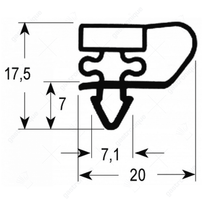 DEURRUBBER - 1022 LENGTE 2000 mm - Image 1