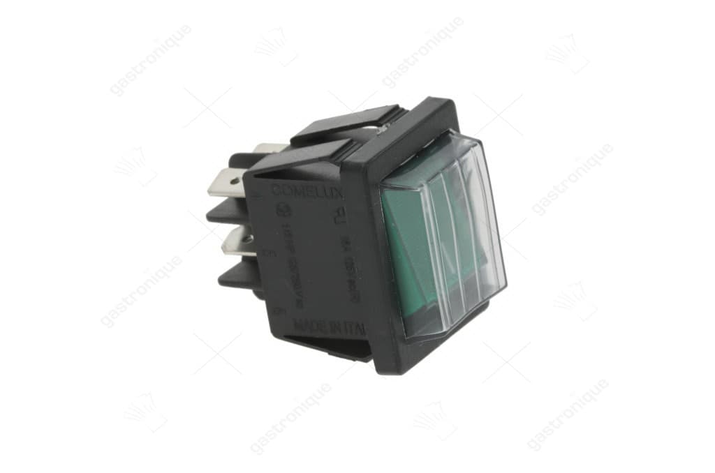 schakelaar 2 polig groen 16a 250v met beschermkap - Image 1