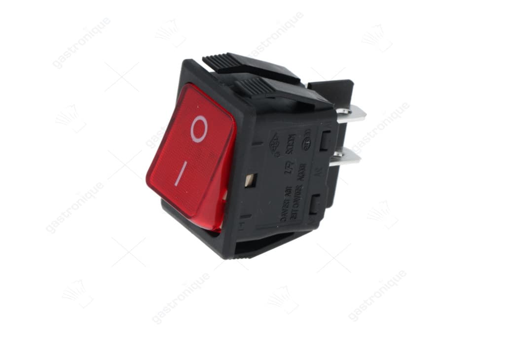 drukschakelaar 2 polig rood 16a 250v