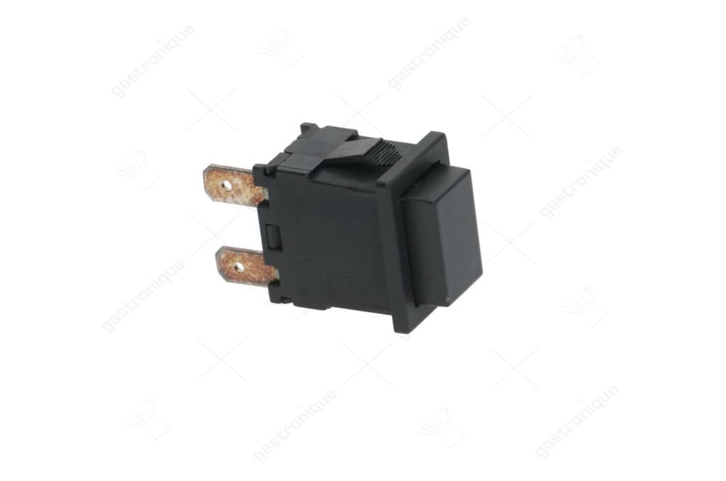 drukschakelaar tastend inbouwmaat 19x13mm vierkant zwart 1NO 250V 16A aansluiting vlaksteker 4,8mm
