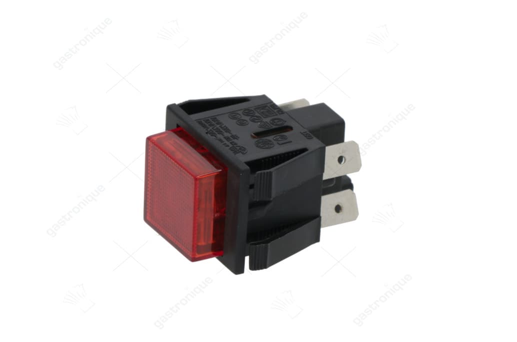 2 polige wipschakelaar rood 16a 250v