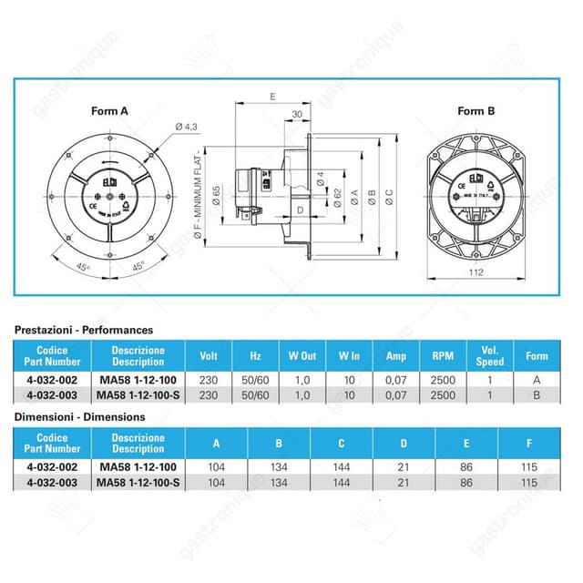 ventilator 230V 50/60Hz 10W 2500U/min Elco 4-032-003 MA58 1-12100-S - Thumbnail 2