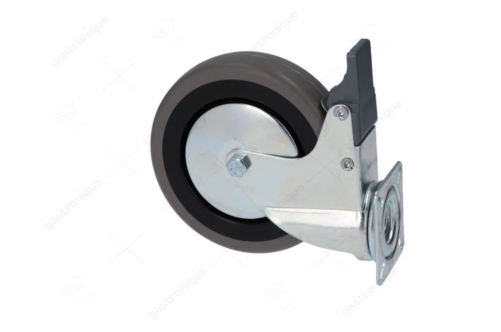 castor swivel plate with brake