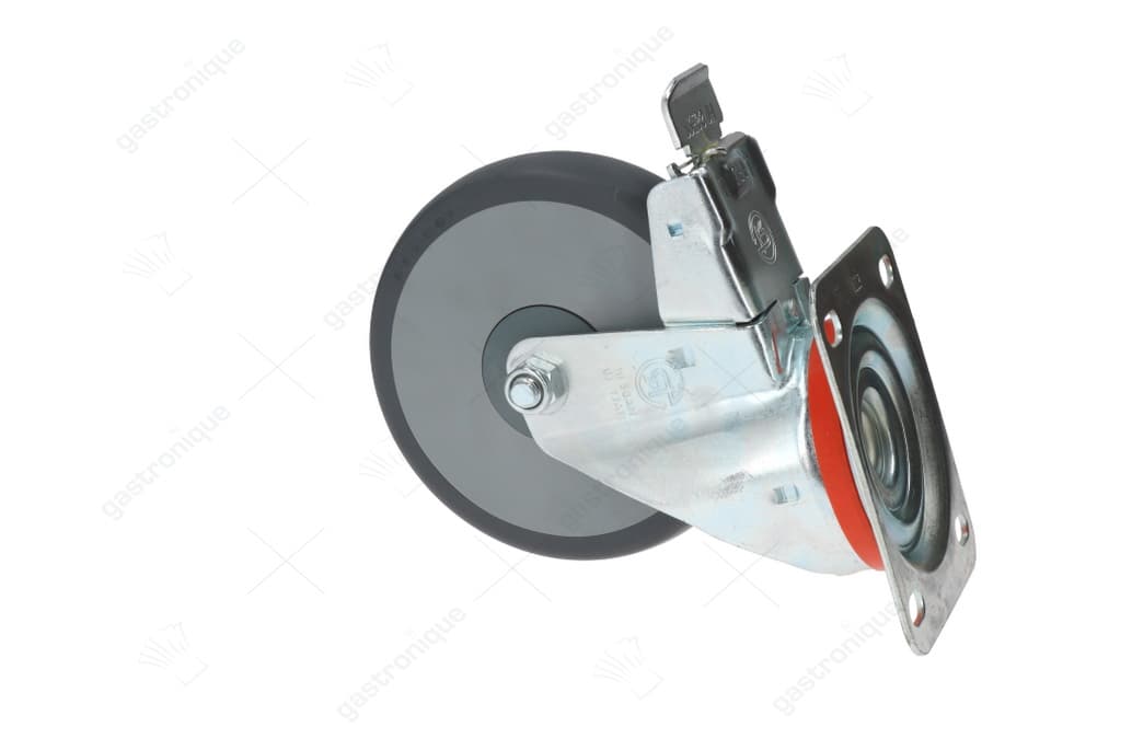 castor swivel plate with brake