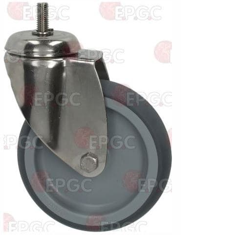 zwenkwiel ø 125mm pin behuizing staal verchroomd draagcapaciteit 90kg schachthoogte 45mm
