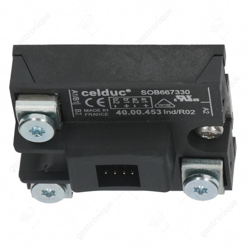 aansluitblok solidstate relais CELDUC fasen 2 65A 400V 24VDC L 58mm B 45mm steekaansluiting - Image 1