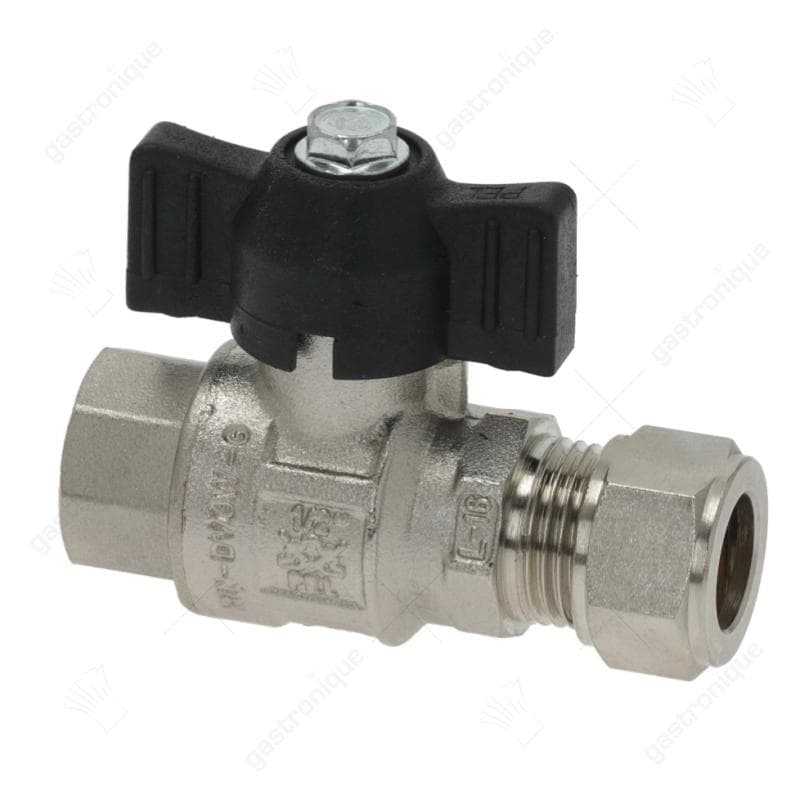 kogelkraan L 67mm ingang 1/2" ID met greep draaipijp fitting 15 uitgang 1/2" OD - Image 1