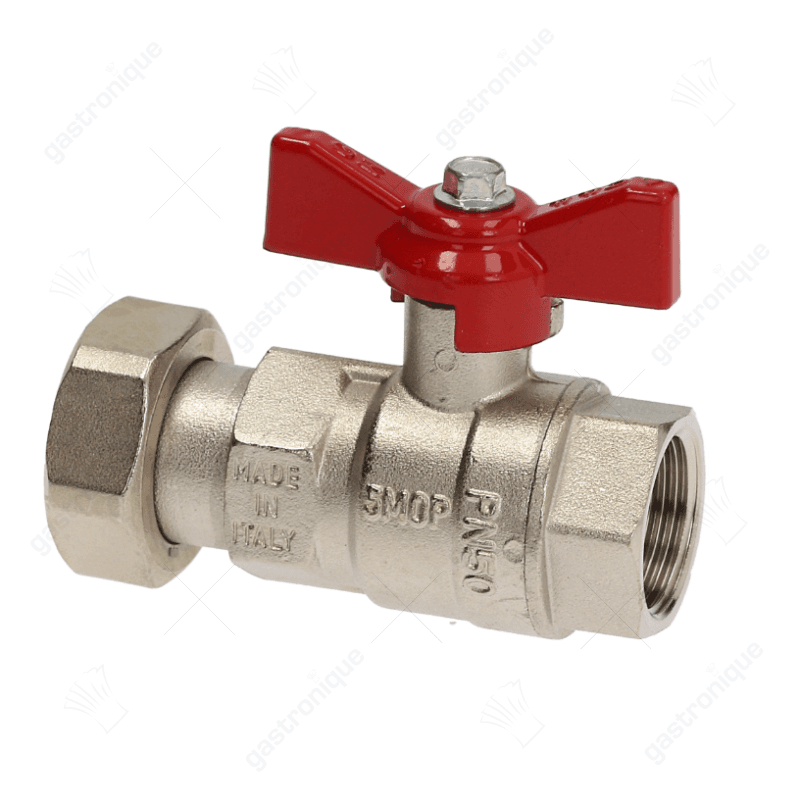 kogelkraan aansluiting 3/4" ID - 1" ID DN20 totale lengte 80mm