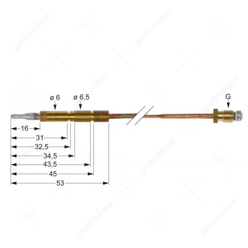 thermokoppel M8x1 L 600mm steekhuls ø6,0mm - Image 1