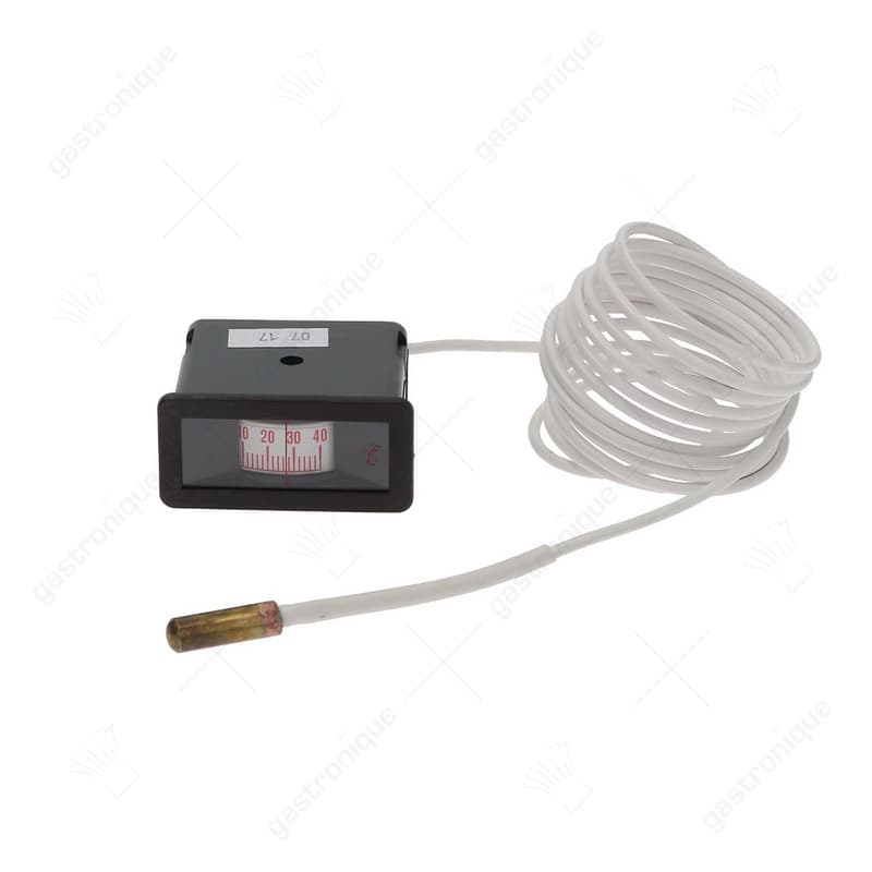 thermometer inbouwmaat 58x25,5mm -40 tot +40°C pijp ø 2500mm voeler ø 6mm voeler L 30mm