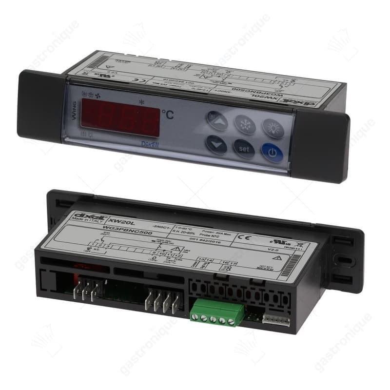 elektronische regelaar DIXELL XW20L-5N0C1 inbouwmaat 150x30mm inbouwdiepte 65,5mm 230V