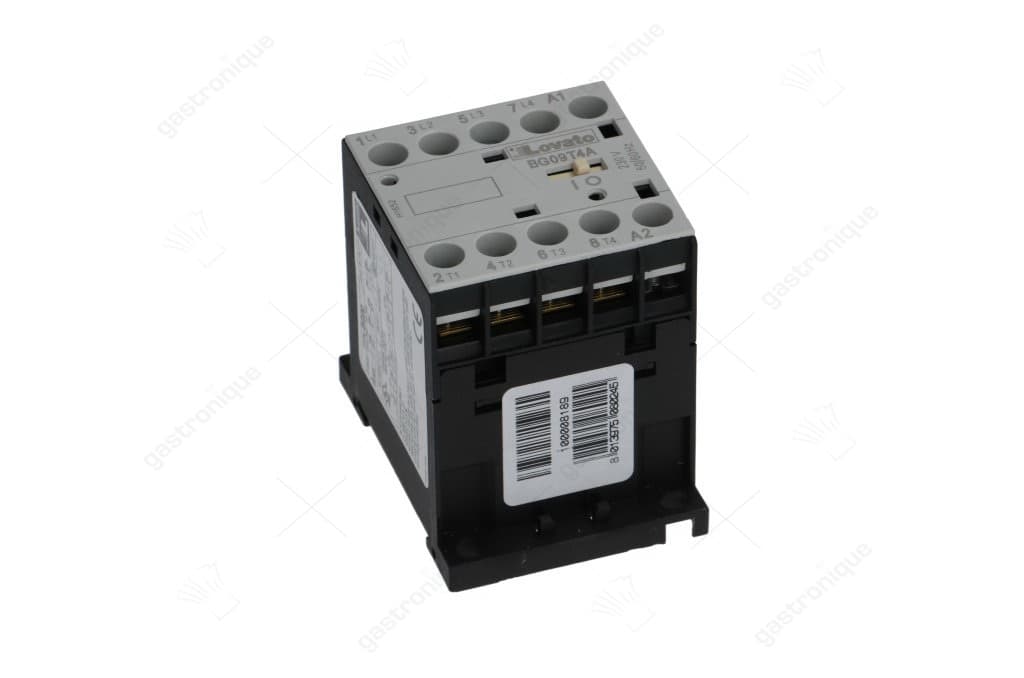 relais AC1 20A 230VAC (AC3/400V) 9A/4kW hoofdcontact 4NO aansluiting schroefaansluiting