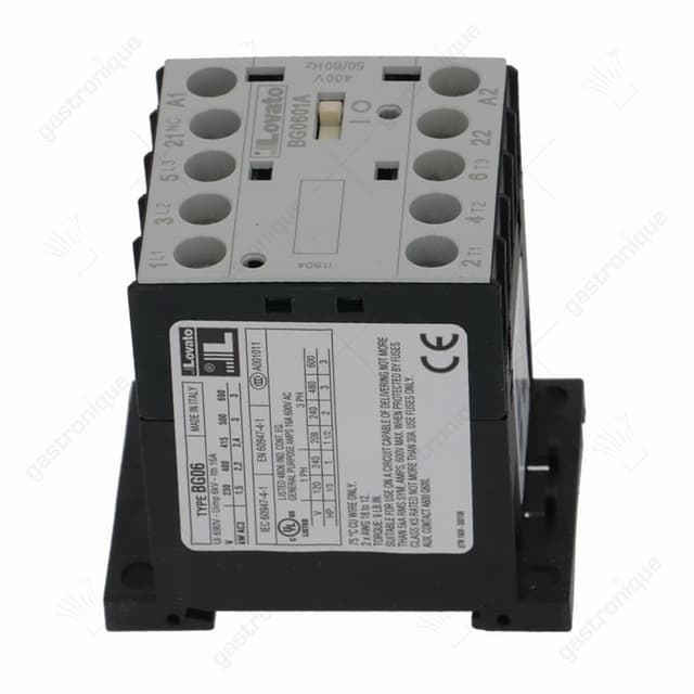 relais AC1 20A 230VAC (AC3/400V) 9A/4kW hoofdcontact 3NO hulpcontact 1NC LOVATO BG0601A - Thumbnail 2