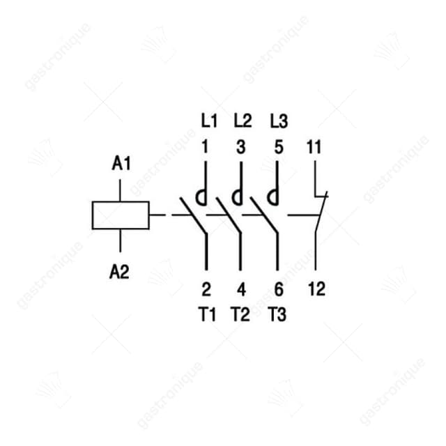 relais AC1 25A 400VAC (AC3/400V) 9A/4kW hoofdcontact 3NO hulpcontact 1NO - Thumbnail 2