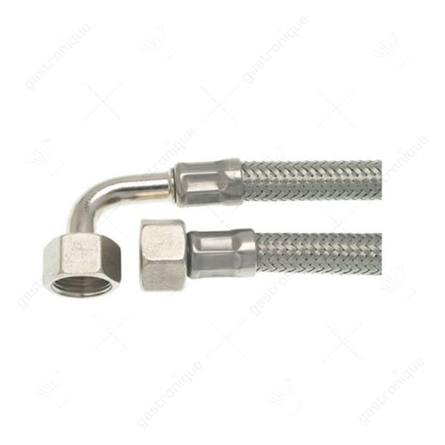 toevoerslang RVS-omvlochten recht-haaks DN8 aansluiting 1: 3/8" aansluiting 2: 1/2" L 660mm - Thumbnail 1