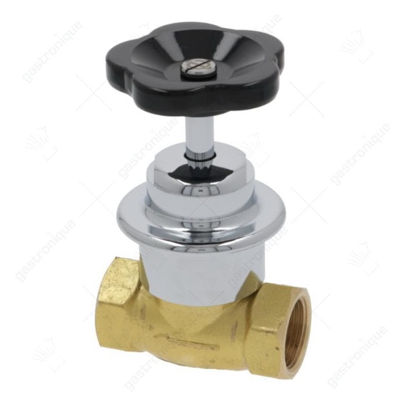 stoomventiel recht aansluiting 1" ID totale lengte 90mm H 140mm koper - Image 1