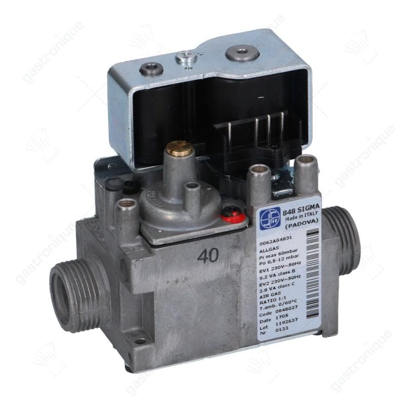 gasventiel 230V 50Hz gasingang 3/4" gasuitgang 3/4" drukbereik 0,5-12mbar Sigma