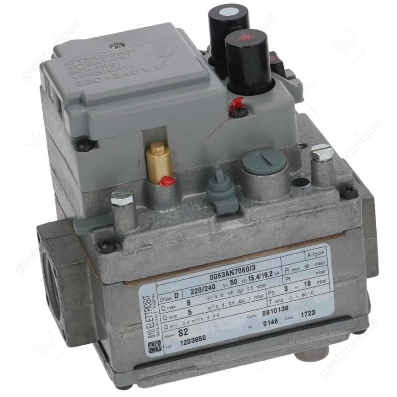 gasventiel SIT type ELETTROSIT 230V gasingang 3/4" gasuitgang 3/4" thermoelementaansluiting M9x1