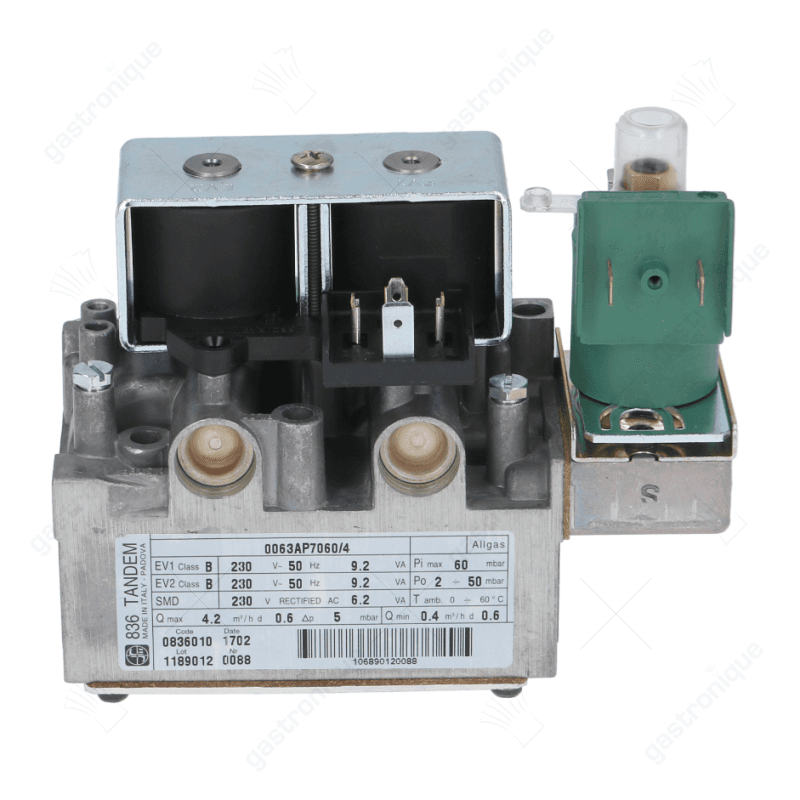 gasventiel 230V 50Hz gasingang 1/2" gasuitgang 1/2" drukbereik 2-50mbar