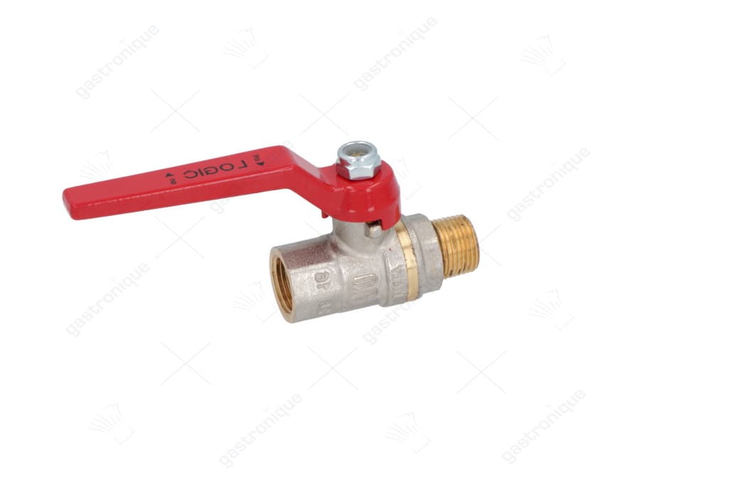 kogelkraan aansluiting 3/8" ID - 3/8" OD DN10 totale lengte 55mm met hendelgreep