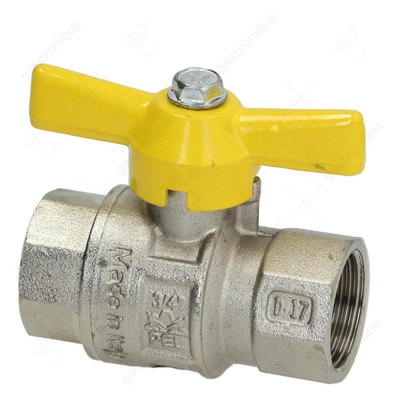 kogelkraan recht ingang 3/4" ID uitgang 3/4" ID DN20 toegelaten DVGW L 70mm werkdruk 1bar
