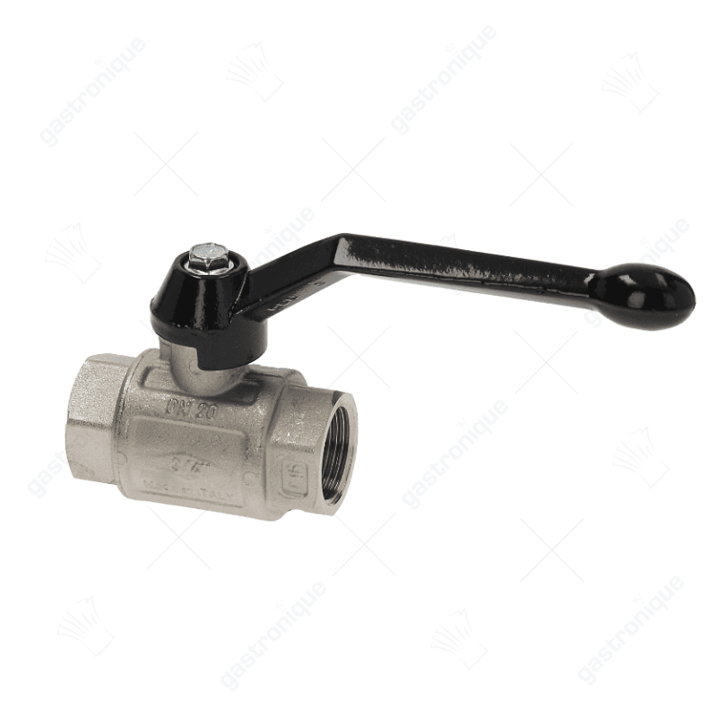 kogelkraan aansluiting 3/4" ID - 3/4" ID DN20 totale lengte 70mm met hendelgreep