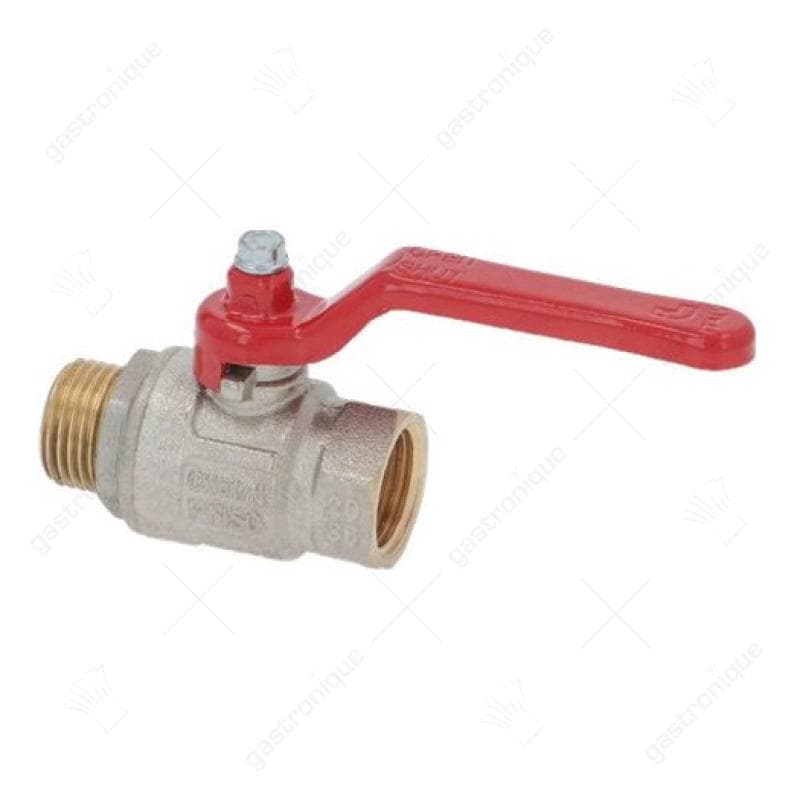 kogelkraan aansluiting 1/2" ID - buis ø16mm totale lengte 69mm greeplengte 95mm