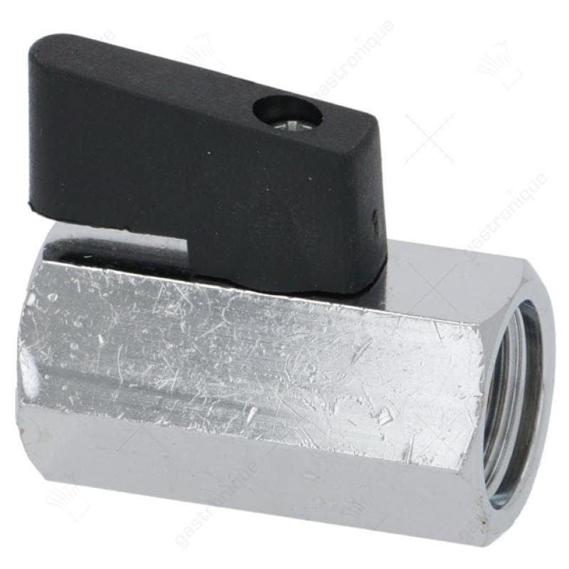 kogelkraan aansluiting 3/8" ID - 3/8" ID DN8 totale lengte 41mm messing verchroomd