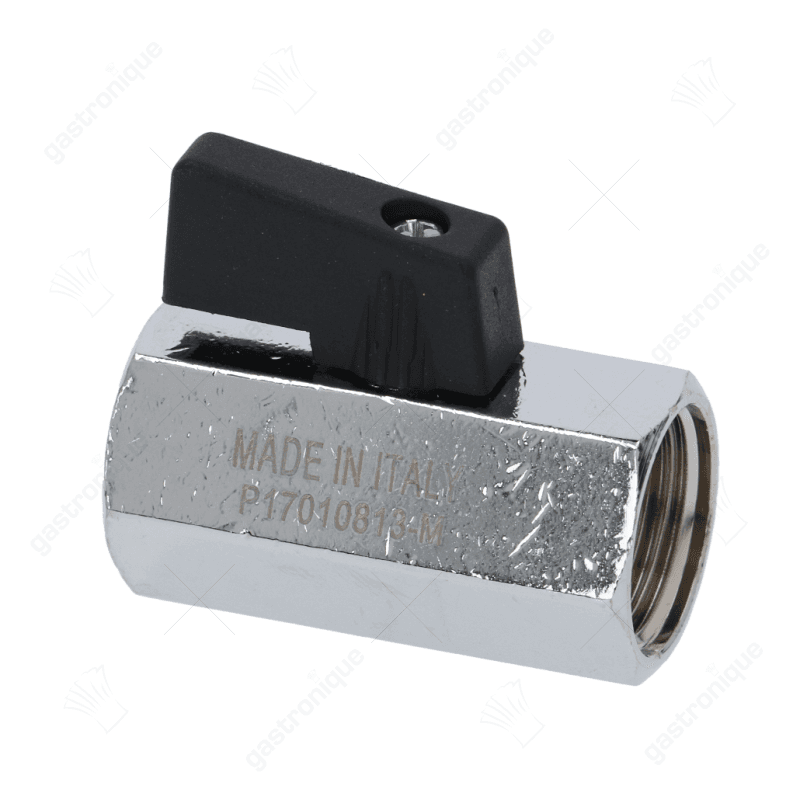 360° fotokogelkraan aansluiting 1/2" ID - 1/2" ID DN10 totale lengte 47mm messing verchroomd