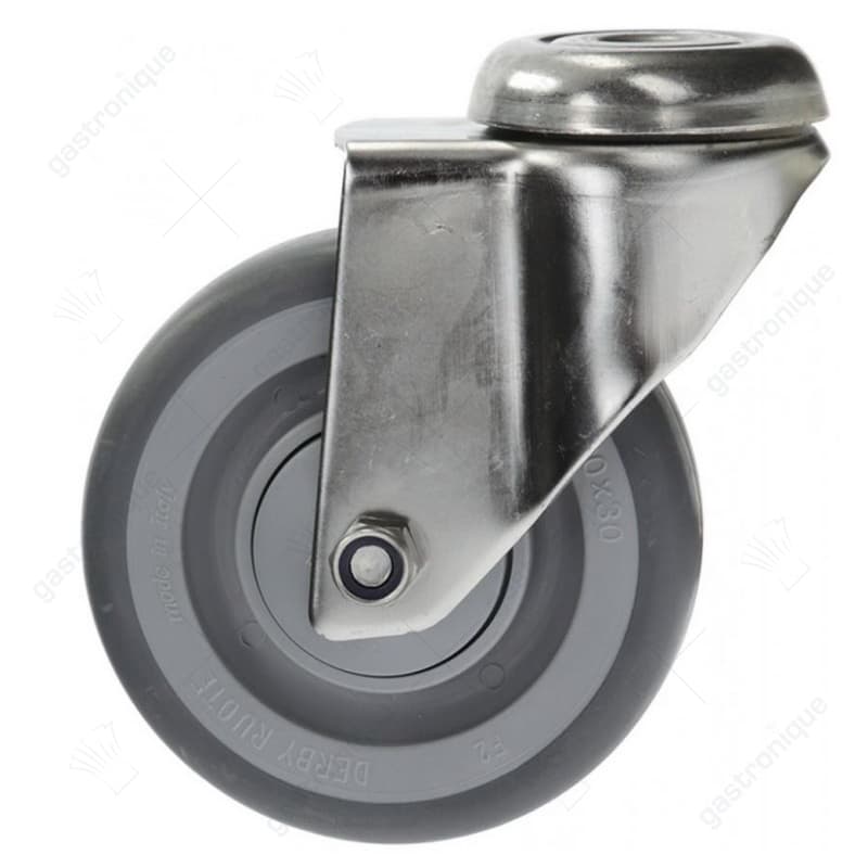 zwenkwiel ø 100mm boutgat gat ø 12mm behuizing RVS draagcapaciteit 80kg lager kogellager