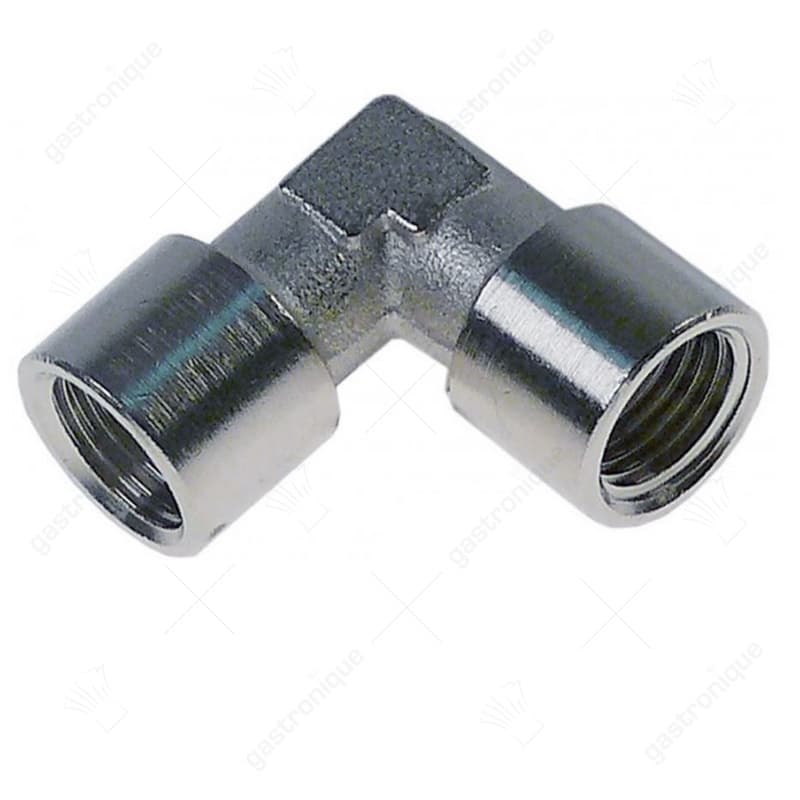 hoekstuk draad 1/4" ID - 1/4" ID messing vernikkeld - Image 1