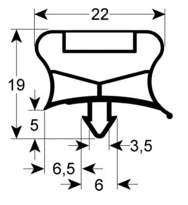 indruk deurrubber- 626x407 mm