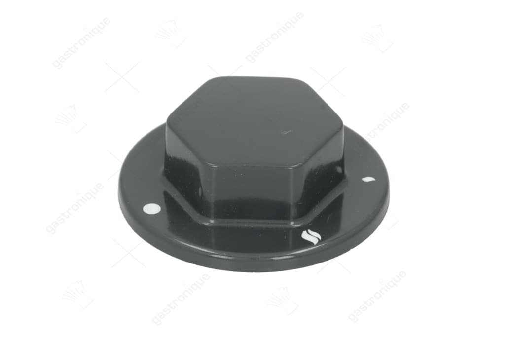 zwarte knop ø 70 mm bedrukt