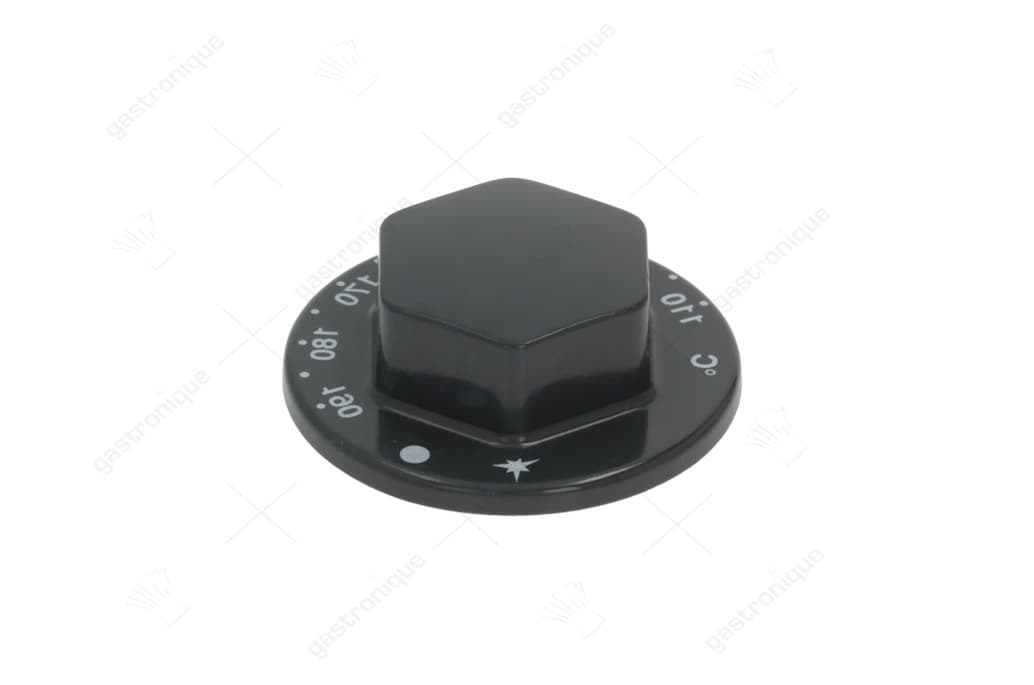 zwarte knop ø 70 mm 110-190°c