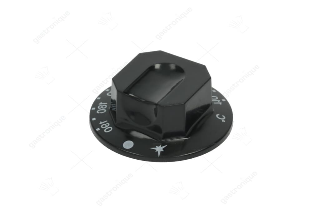 zwarte knop ø 70 mm 110-190°c