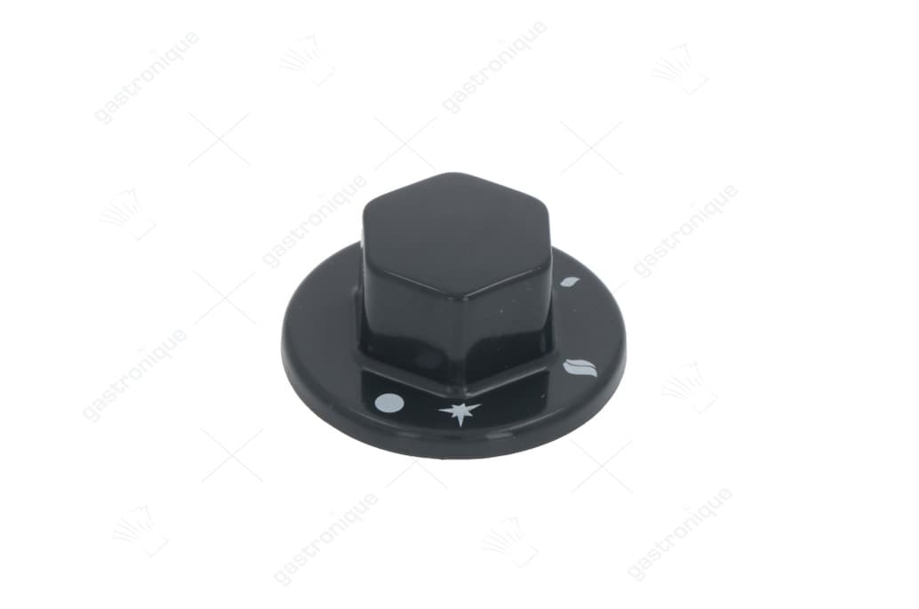 zwarte knop ø 55 mm bedrukt