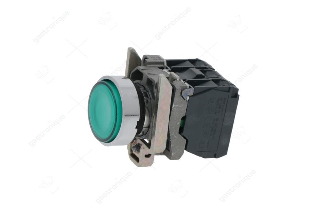 flush push-button green complete 3a 240v
