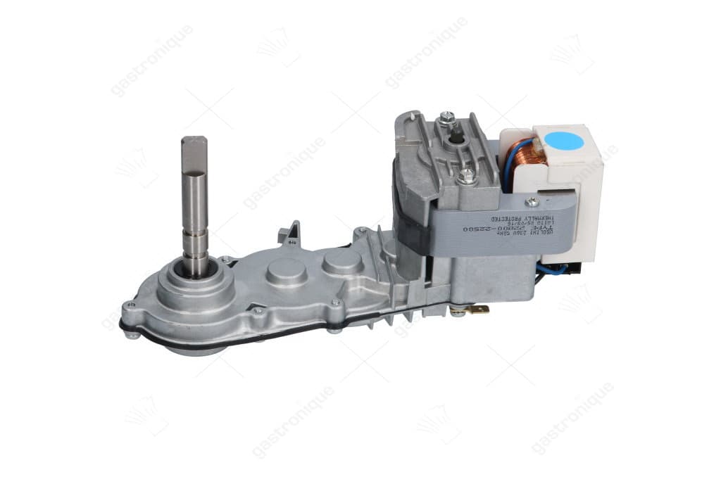 tandwielmotor type 22800-22500 230V spanning AC 50Hz schacht ø 12/6mm L 230mm B 88mm H 90mm
