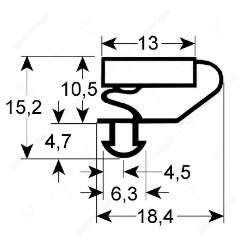 koeldeurrubber profiel 9703 B 652mm L 1482mm steekmaat