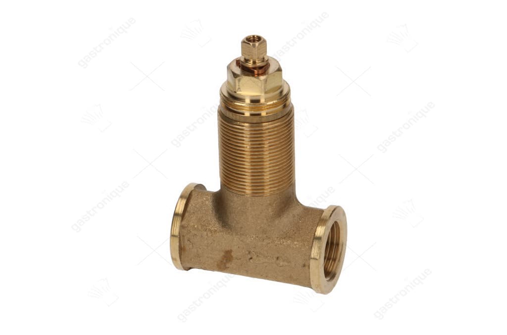 afsluitkraan aansluiting 1/2" 1/2" recht totale lengte 54mm vierkant 7x7mm