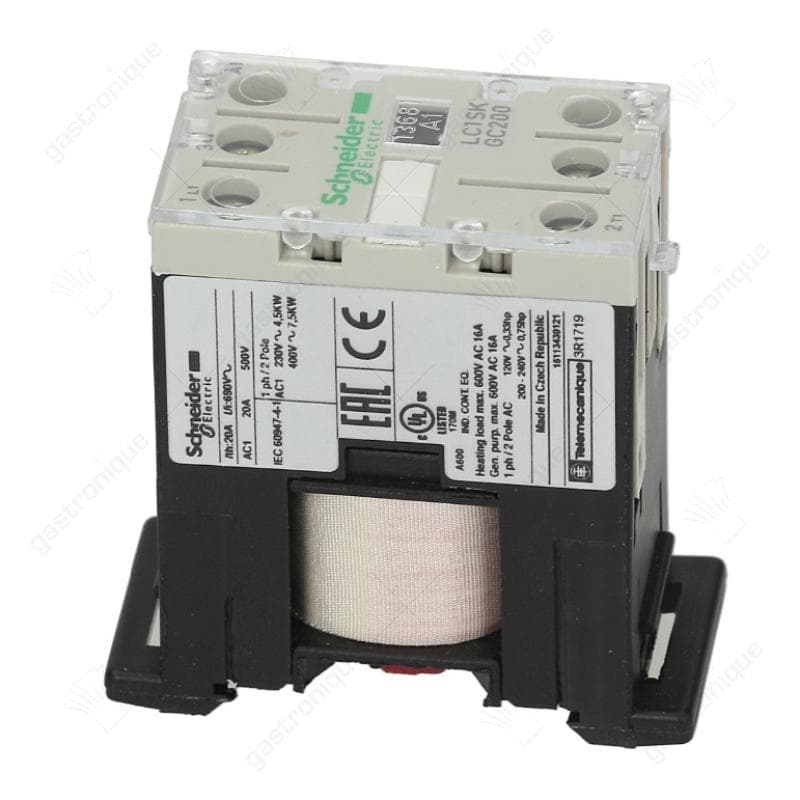 relais AC1 20A 230VAC (AC3/400V) 5A/2,2kW hoofdcontact 2NO aansluiting schroefaansluiting - Image 1
