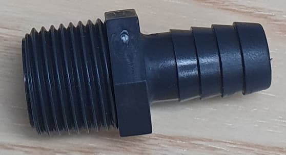 slangaansluiting kunststof recht draad 1/2" slang ø 12mm vpe 1stuk