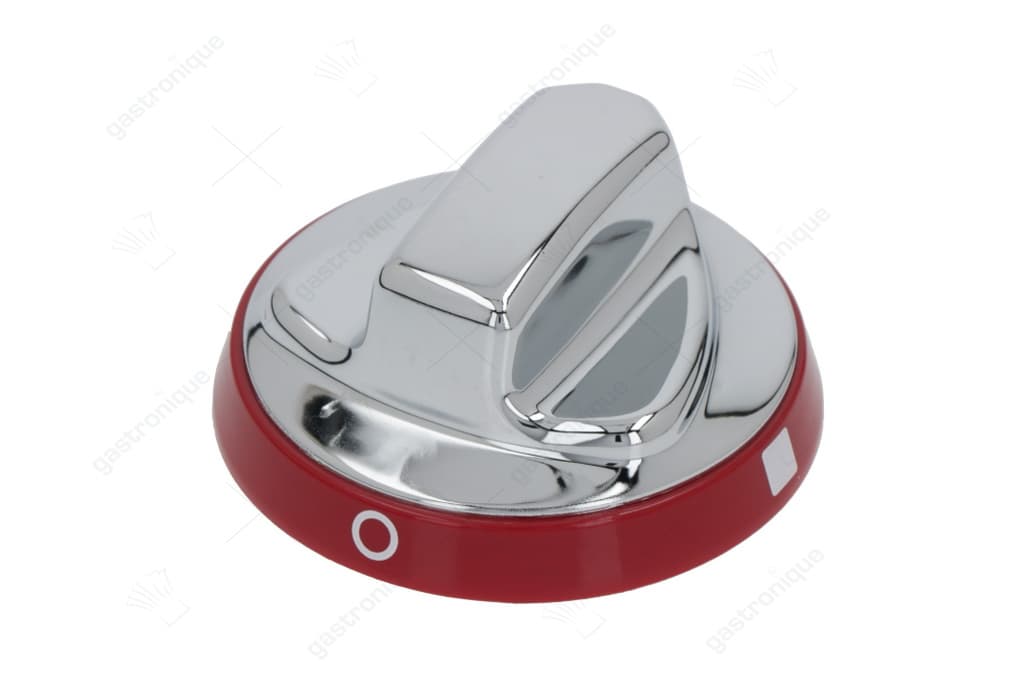 zilveren knop-rood ø 72 mm electr.
