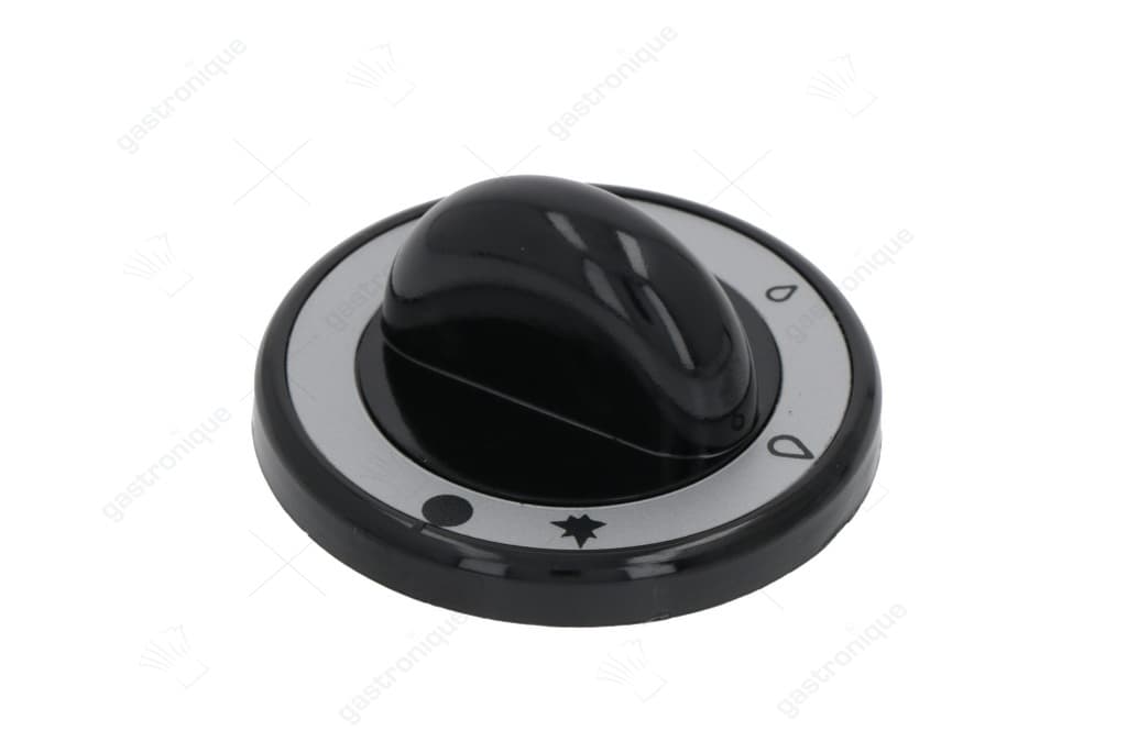zwarte knop ø 62 mm bedrukt